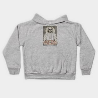 The big lebowski the dude with pizza Kids Hoodie
